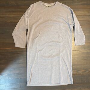 Mimu Maxi Gray Cozy Sweatshirt Dress, size small tall